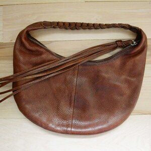 Banana Republic Brown Pebbled Leather Hobo Bag